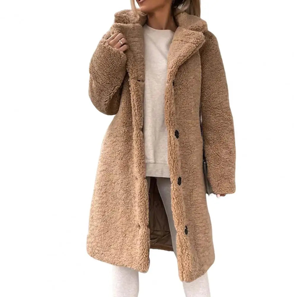 Damen Teddymantel | Lang & Warm Gefüttert