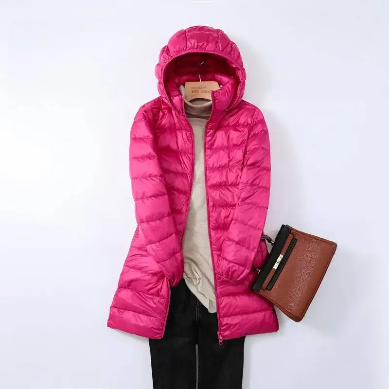 Women's Puffer Jacket | Lightweight Packable Down Jacket | Detachable Hood