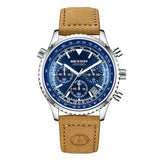 Men's chronograph watch | Brown leather strap