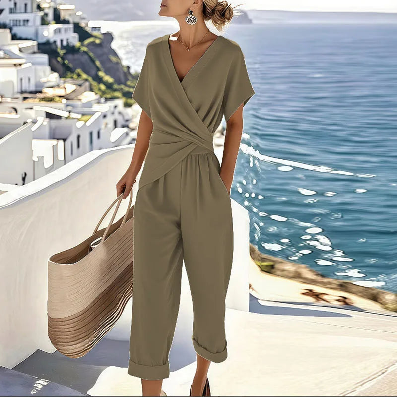 Women’s Two-Piece Set | Short Sleeve & Ankle Length