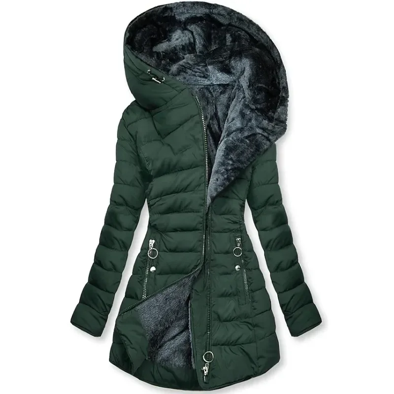 Lange Daunenjacke Damen | Gefüttert mit Kapuze