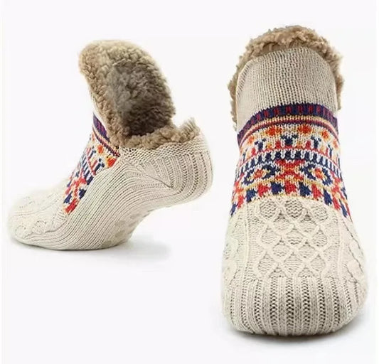 FuzzySocks | Mit Fleece gefütterte Anti-Rutsch-Wintersocken für ultimative Wärme