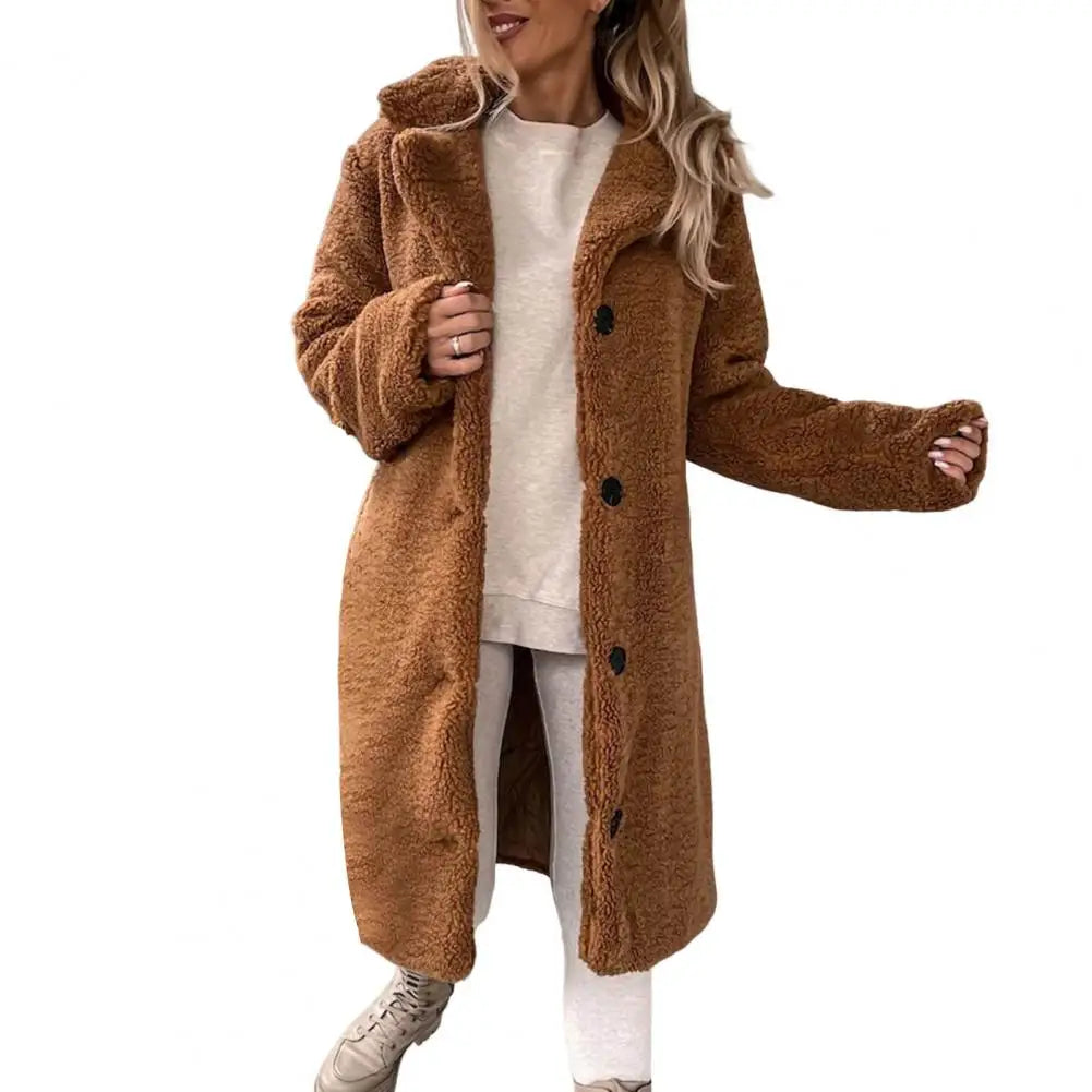 Damen Teddymantel | Lang & Warm Gefüttert