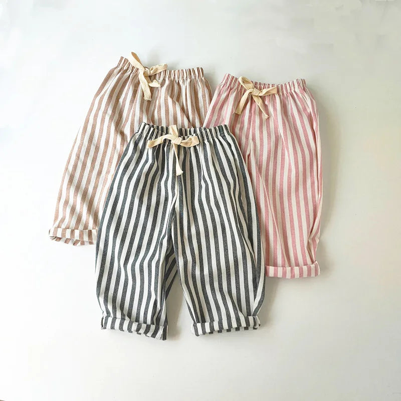 Kids Summer Pants | Striped Trousers Boys & Girls