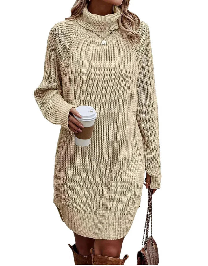 Damen Strickkleid | Rollkragen & Winter