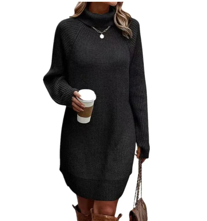 Damen Strickkleid | Rollkragen & Winter