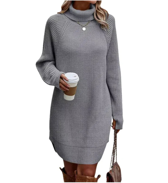 Damen Strickkleid | Rollkragen & Winter