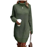 Damen Strickkleid | Rollkragen & Winter