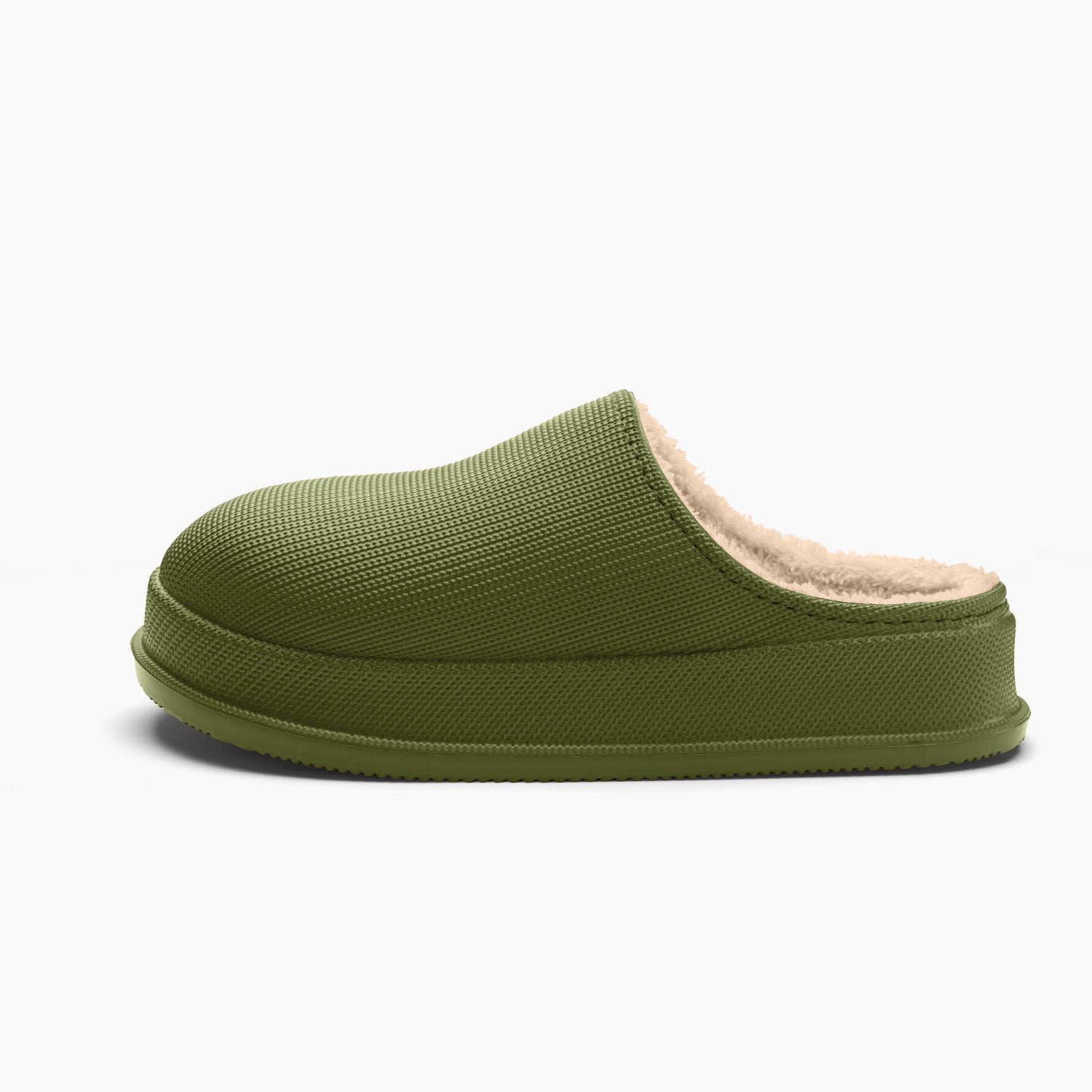 Noa | Tøfler med plysfor og vandtæt, skridsikker sål-Grøn-Noa | Pantoufles avec Doublure Peluche et Semelle Antidérapante Imperméable - €24-Bentzen Butik