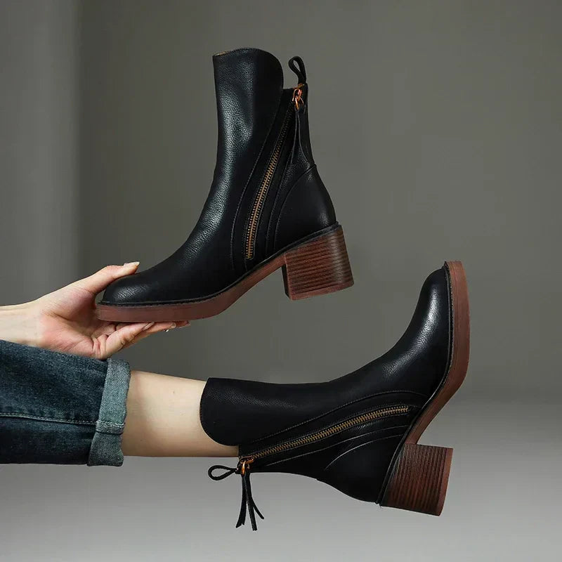 Stiefeletten Damen | Leder Look