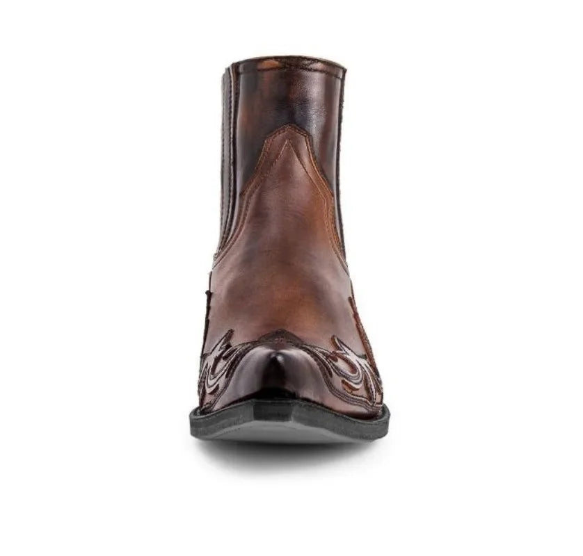 Damen Stiefeletten Cowboy | Leder