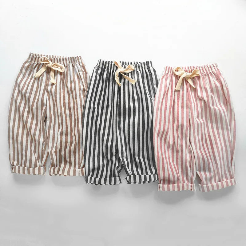 Kids Summer Pants | Striped Trousers Boys & Girls