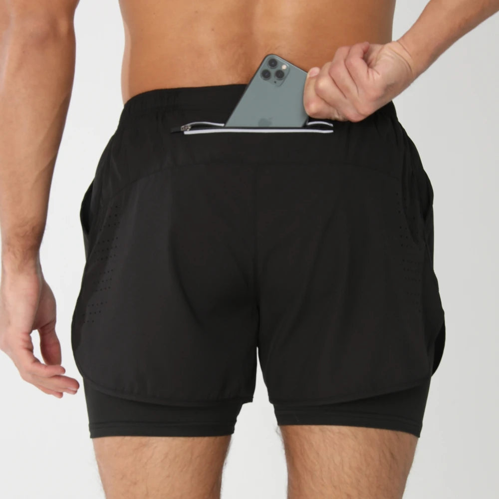 Herren Kurze Sporthose 2-in-1 | Fitness