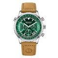 Herren-Chronographenuhr | Braunes Lederarmband