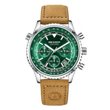 Men's chronograph watch | Brown leather strap