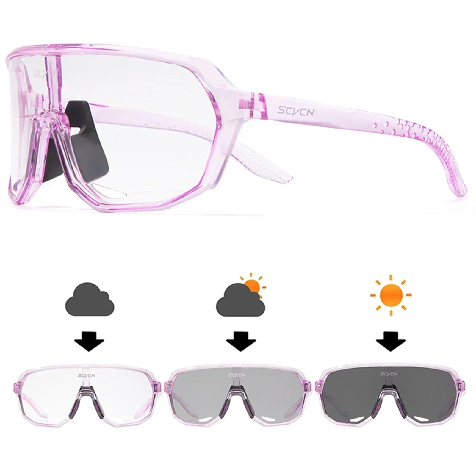 Sunburst | Photochrome Leichte Sonnenbrille zum Laufen in der Sonne-Rosa-Becker Boutique