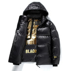 Herren Daunenjacke Winter | Schwarz Mit Kapuze