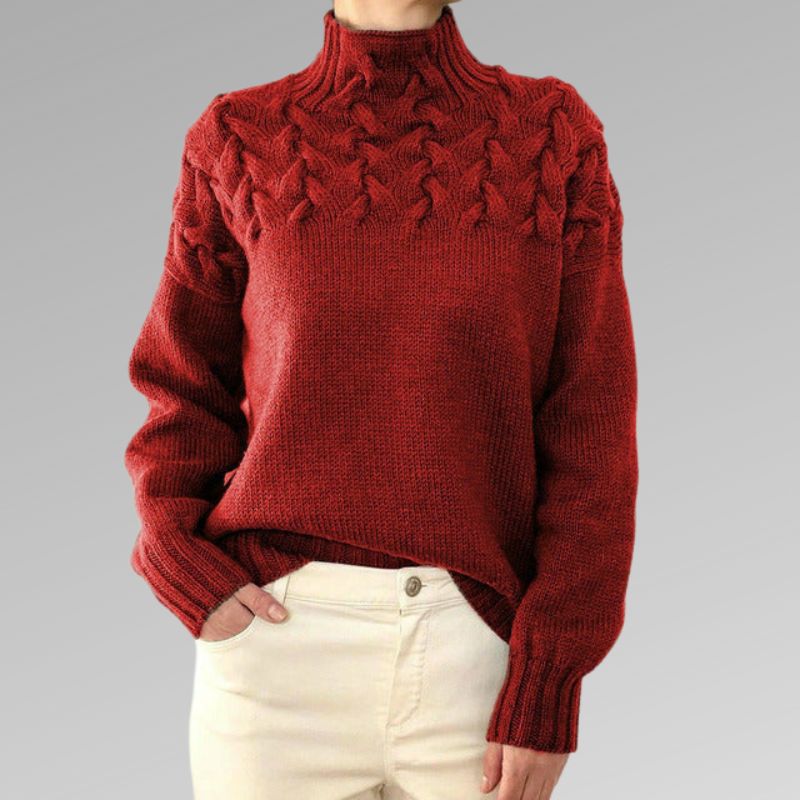 Senna | Strick-Rollkragenpullover für Frauen-Rot-S-Becker Boutique