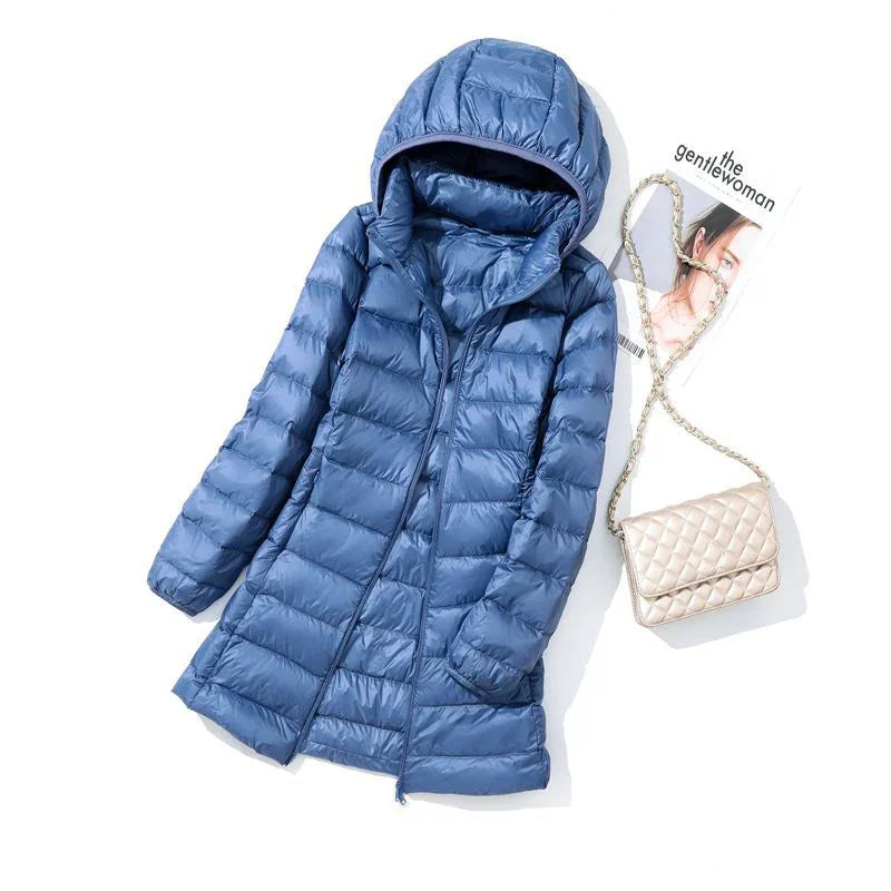 Women's Puffer Jacket | Lightweight Packable Down Jacket | Detachable Hood