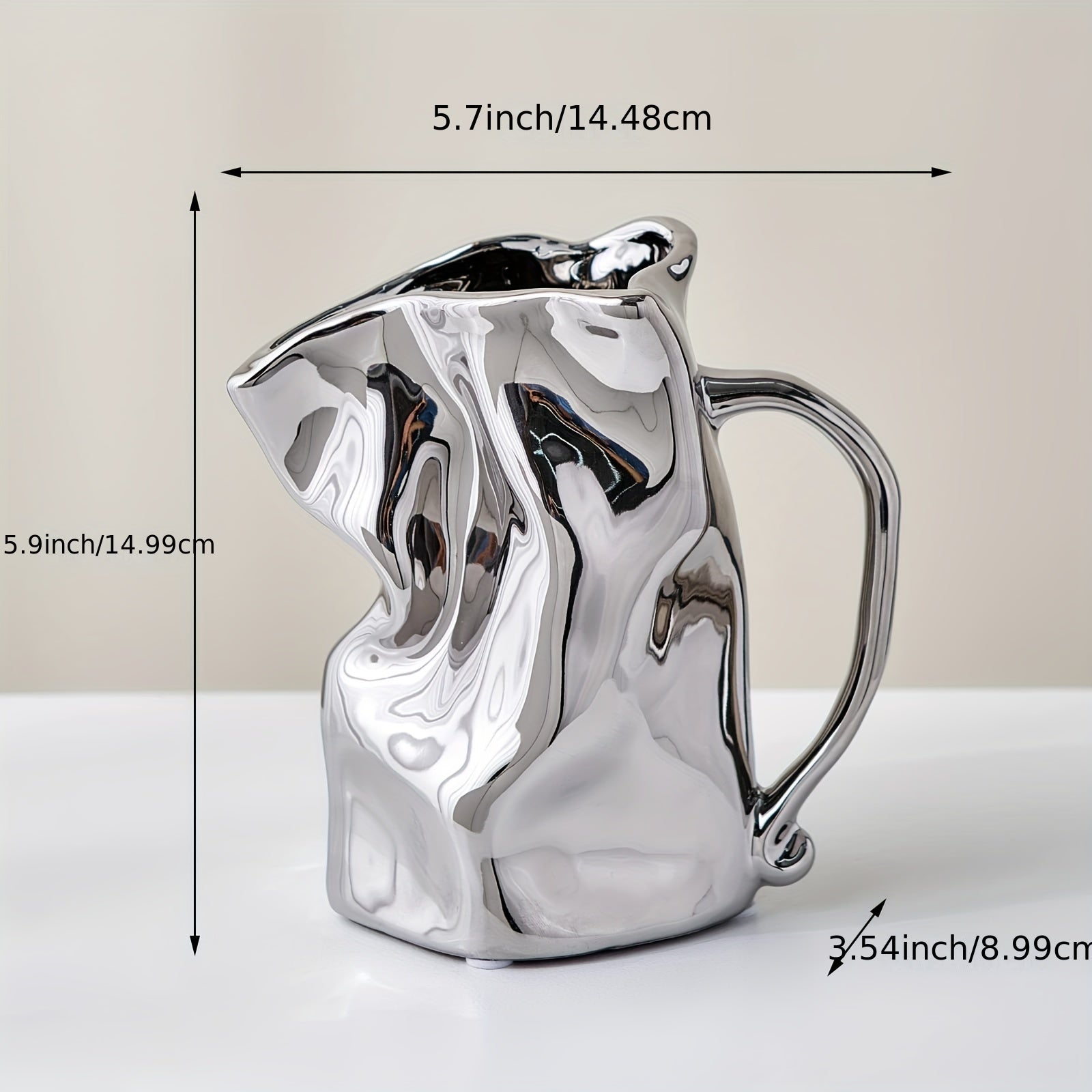Silver Ceramic Vase | Home Decoration For Living Room - Modern Decor-Becker Boutique