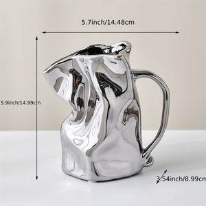 Silver Ceramic Vase | Home Decoration For Living Room - Modern Decor-Becker Boutique