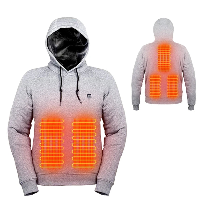 SmartHoodie | Beheizter Unisex-Kapuzenpullover in Schwarz-Grau-S-Becker Boutique