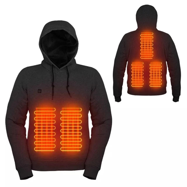 SmartHoodie | Beheizter Unisex-Kapuzenpullover in Schwarz-Schwarz-S-Becker Boutique