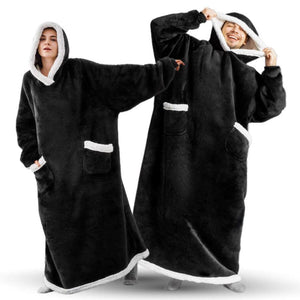 SnugHug | Kapuzenpulli und Decke für zu Hause-Schwarz-Einheitsgröße-Becker Boutique