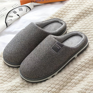 SnugSoles | Gemütliche, rutschfeste Hausschuhe mit weichem Stoff-Futter-Grau-38-Becker Boutique