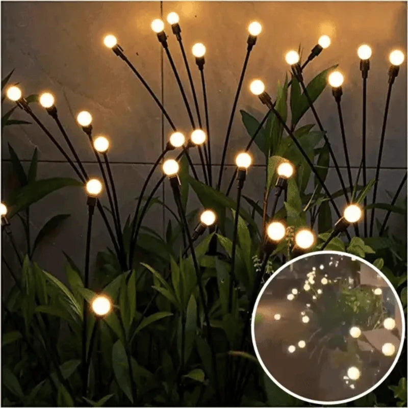 SolarGlow | LED Solar-Glühwürmchen Lichter für den Garten (6 LEDS)-Warm Weiß-1-Becker Boutique