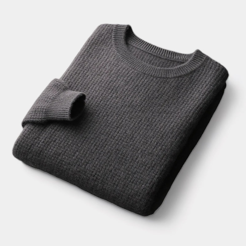 Spencer | Warmer und gesteppter Pullover aus Wolle-Dunkelgrau-S-Becker Boutique