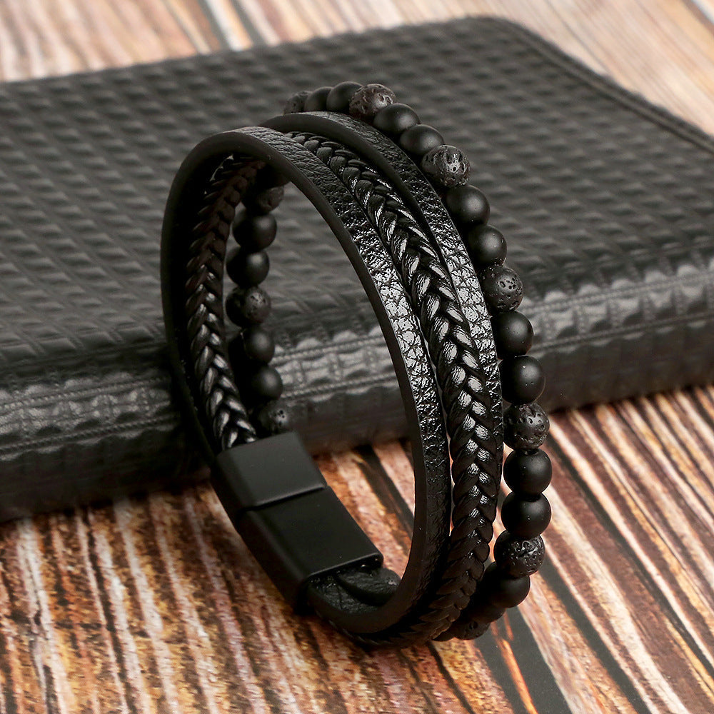 Stell | Lederarmband-Schwarz-19-cm-Becker Boutique