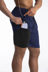 Swift | Leichte Laufshorts mit Handytasche-Blau-S-Becker Boutique
