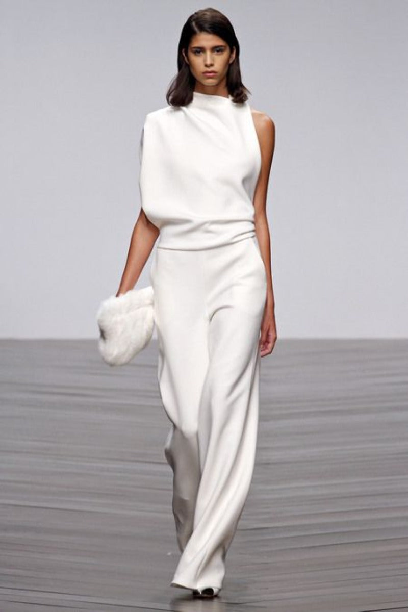 Talia | Sexy eleganter ärmelloser Jumpsuit asymmetrisch-Becker Boutique