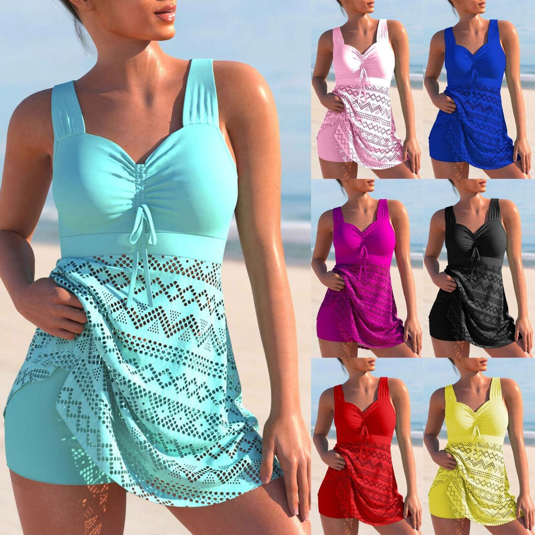 Tamar | Schlankmachendes gestepptes Tankini-Set-Becker Boutique