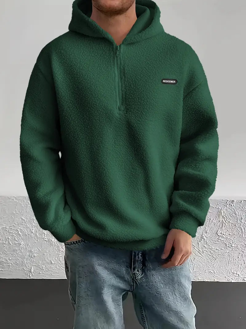 Teddi | Fleecejacke mit Halbem Reißverschluss-Dunkelgrün (ausverkauft))-S-Becker Boutique