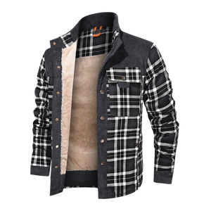 Tero | Holzfällerjacket für Männer-Schwarz-weiß-S-Becker Boutique