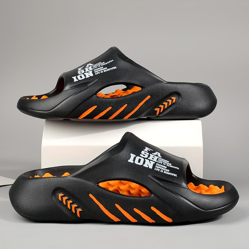 Thera | Massagesandalen für Männer-Orange-Schwarz-38-Becker Boutique