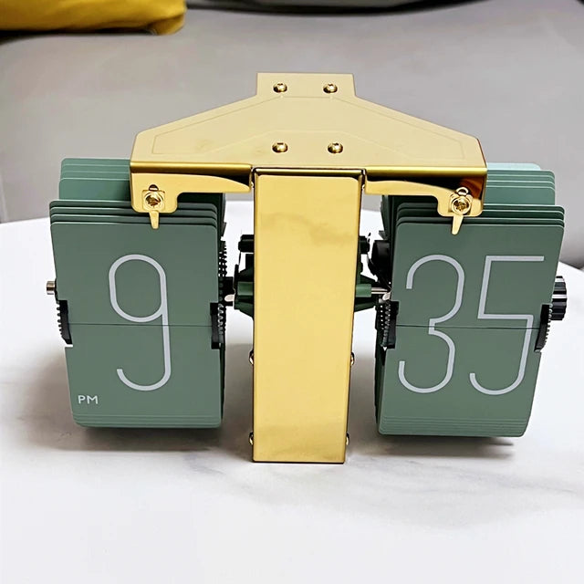 TimeFlip | Mechanische Flip-Uhr mit Automatisches Umblättern-Gold-Becker Boutique