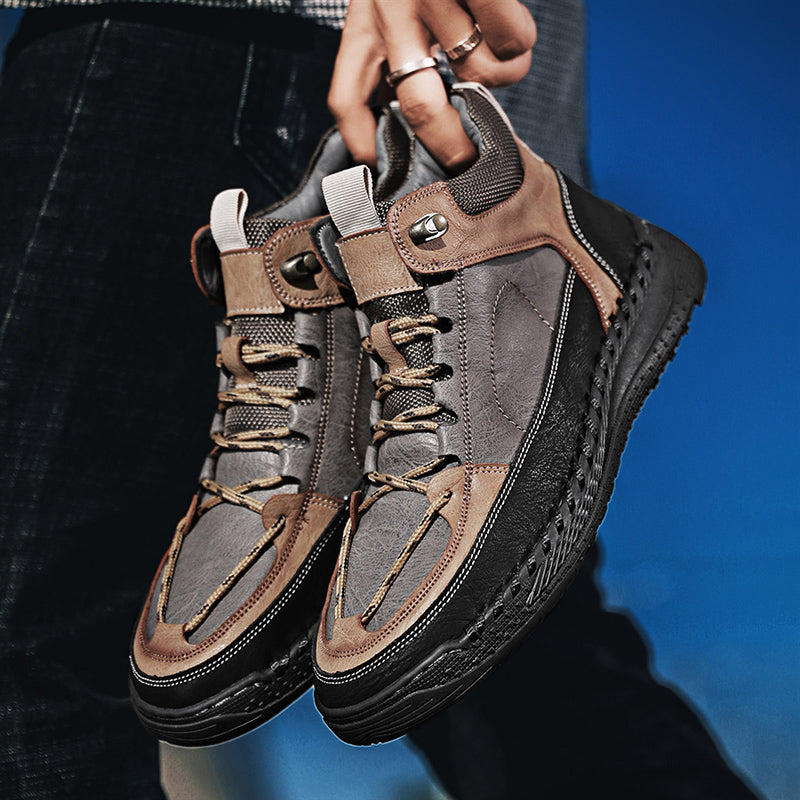 Titan | Wasserdichte Wander-Lederstiefel-Schwarzbraun-38-Becker Boutique