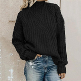 Women's Loose Fit Knit Sweater | Cable Knit Pattern