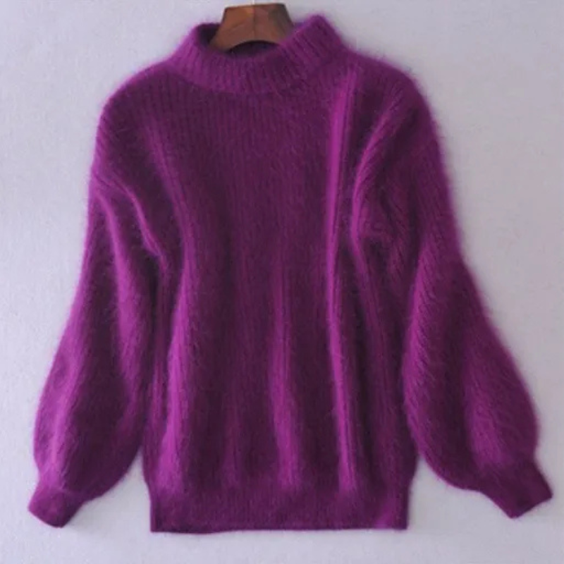 Damen Strickpullover | Kashmir Gefühl & Hoher Kragen