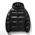 Herren Daunenjacke Winter | Schwarz Mit Kapuze
