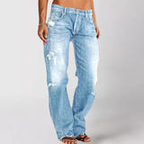 Viktoria | Locker sitzende Baggy Jeans für Frauen-Hellblau-S-Becker Boutique