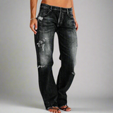 Viktoria | Locker sitzende Baggy Jeans für Frauen-Schwarz-S-Becker Boutique