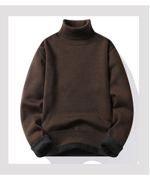 Werner | Herren Thermo-Fleece Rollkragenpullover-Braun-S-Becker Boutique