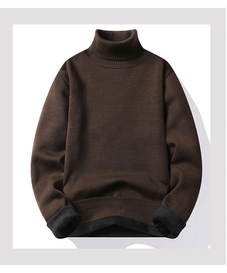 Werner | Herren Thermo-Fleece Rollkragenpullover-Braun-S-Becker Boutique