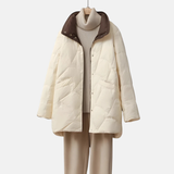Women's down jacket | With stand-up collar & mid-length