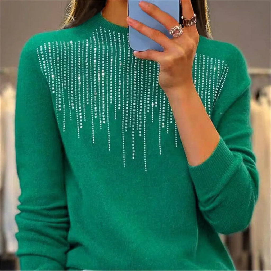Damen Pullover | Halbrollkragen & Pailletten | Chic & Bequem