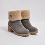 Yacinta | Damen Wasserdichte Leder Stiefeletten-Grau-35-Becker Boutique